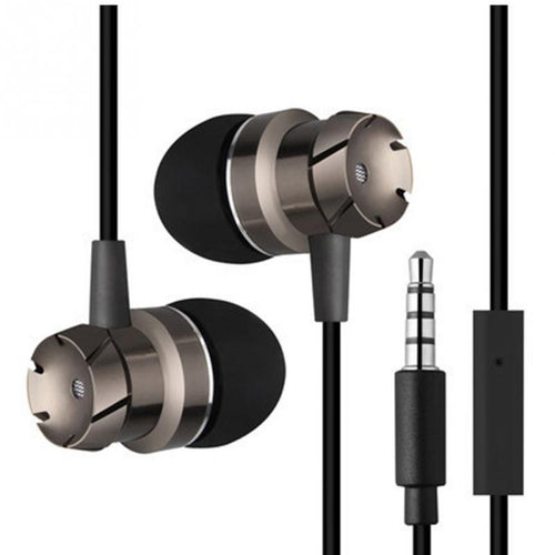 High quality 3.5mm Jack Noise Isolation Headphone In-ear Earphone for MP3/MP4 Players With mic bass metal headset for ios/xiaomi