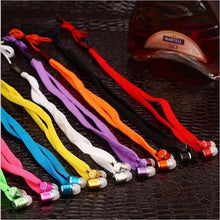 MOONBIFFY Shoelace Style Earphones 3.5mm In Ear Earbuds Stereo Super Bass Metal Headset Handfree With Mic