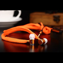 Briame Shoelaces Earphone Stereo Metal Bass Headphones Headset Music Earpieces with Microphone for iphone Xiaomi Sport Headphone