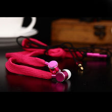 Briame Shoelaces Earphone Stereo Metal Bass Headphones Headset Music Earpieces with Microphone for iphone Xiaomi Sport Headphone