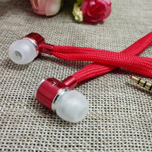 MOONBIFFY Shoelace Style Earphones 3.5mm In Ear Earbuds Stereo Super Bass Metal Headset Handfree With Mic