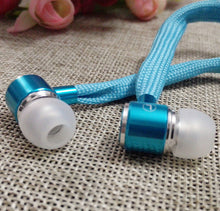 MOONBIFFY Shoelace Style Earphones 3.5mm In Ear Earbuds Stereo Super Bass Metal Headset Handfree With Mic