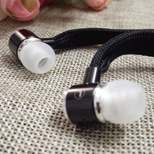 MOONBIFFY Shoelace Style Earphones 3.5mm In Ear Earbuds Stereo Super Bass Metal Headset Handfree With Mic