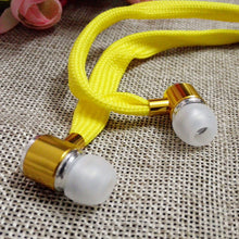 MOONBIFFY Shoelace Style Earphones 3.5mm In Ear Earbuds Stereo Super Bass Metal Headset Handfree With Mic
