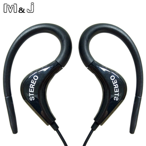 M&J Wholesale 3.5mm sport Earphones Headphone Headset with Mic For iPhone Samsung Xiaomi MP3, High quality Bass For Running