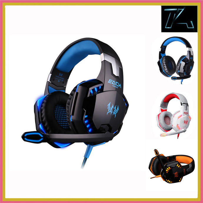 High quality Kotion EACH G2000 Deep Bass Gaming Headset Earphone Headband Stereo Headphones with Mic LED Light for PC Gamer