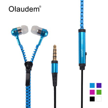 Metal Zipper Stereo Bass In-Ear 3.5mm Wired Earphone With Microphone For Mobile Phone MP3 4 EP-988